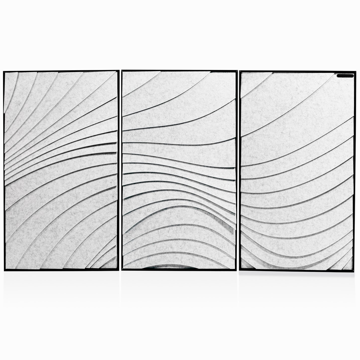 Wave Set (Sliver Nimbus) (A set of three panels)
